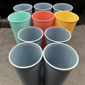 Vintage 80s Tupperware Pastel Bell Stacking Tumbler Cups 115 116 Set of 10 EUC